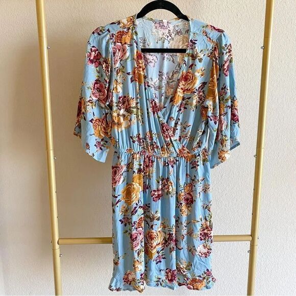 Floral Faux Wrap Dress - Picture 1 of 4